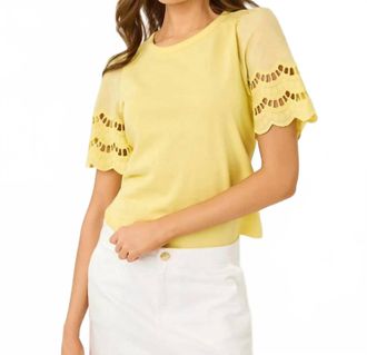 Lilly Pulitzer Sebene Eyelet Knit Top In Finch Yellow