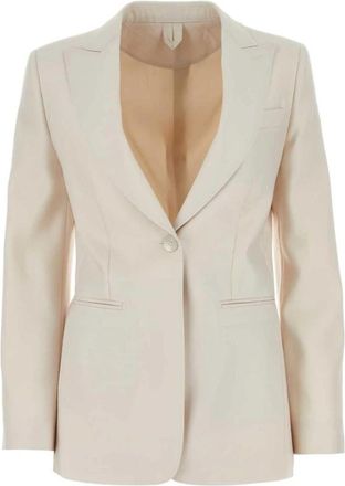 Max Mara Getailleerde blazer met enkele rij knopen - Dames - Blazers - Beige - 3XS - Leer - Jassen