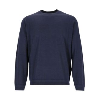 Emporio Armani Maglione Girocollo in Lana Vergine - - Knitwear - Uomo - Blu - M