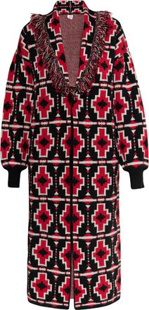 Izia Gebreide jas Dames zwart wit rood