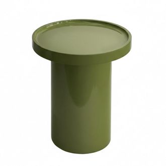 Oviala Mesa de centro redonda de 40 cm en MDF lacado en verde oliva