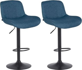 Clp Clp - Lote De 2 Taburetes De Bar Solon Negro Azul Tela