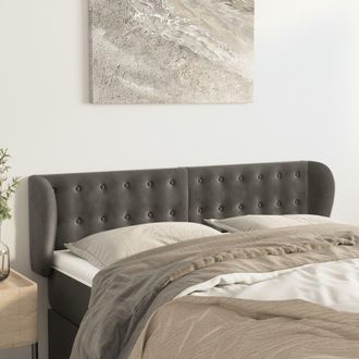 vidaXL Cabecero De Terciopelo Gris Oscuro 147x23x78/88 Cm Vidaxl