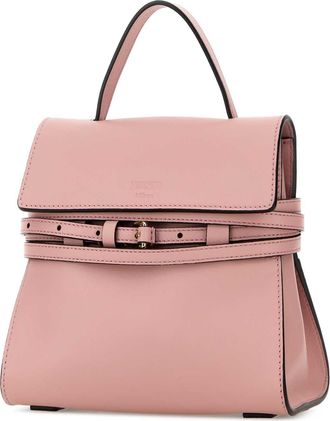 Moschino Womens Tie Me Top Handle Bag Pink Ovine Leather