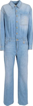 Elisabetta Franchi Light Blue Button Up Jumpsuit