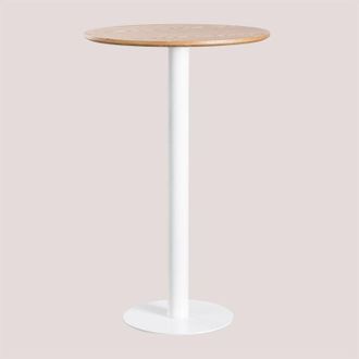 Sklum Sklum - Mesa Alta De Bar Redonda En Chapa De Fresno Frappe