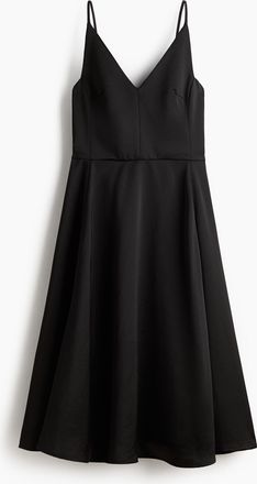 H&M Trägerkleid mit V-Ausschnitt - Schwarz