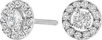 House of Brilliance 14K White Gold 3/4 Ct Lab-Grown Diamond Floating Halo Stud Earring at Nordstrom