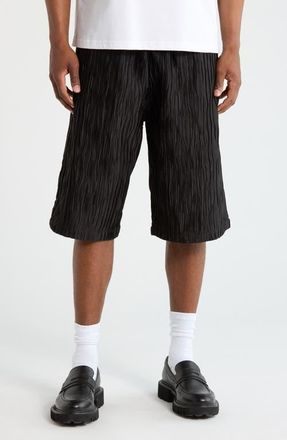 Pleasures Disguise Pleated Shorts in Black at Nordstrom, Size Xx-Large
