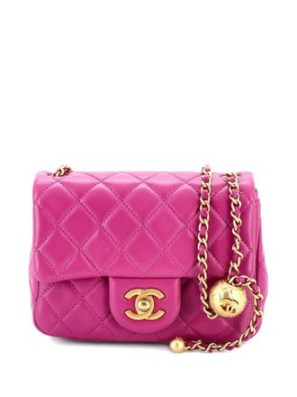 Chanel Pearl Crush Square Flap Bag Quilted Lambskin Mini crossbody bag - Viola