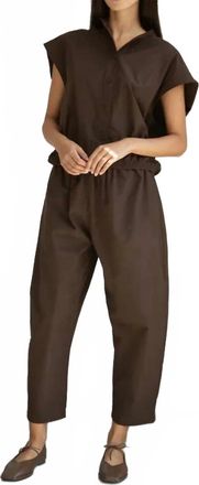 Beaumont Organic Nancy Cotton Jersey & Poplin Shirt In Cacao