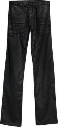 Gucci Gecoate Katoenen Twill Denim Broek met Web - Heren - Jeans - Zwart - Maat: W32 Katoen