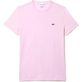 Lacoste T-Shirts, male, Pink, Size: 2XL Cotton Pima T-shirt