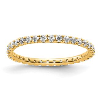 Diamond2Deal 14k Yellow Gold Lab Grown Diamond Eternity Wedding Band Ring 1/2Ct Clarity- VS Color- D-E