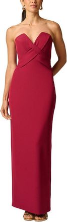 Adrianna Papell Stretch Crepe Long Dress