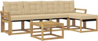 vidaXL Conjunto De Sof&aacute;s De Exterior 6 Uds. Y Beige Vidaxl