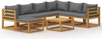vidaXL Muebles De Jard&iacute;n 8 Pzas Cojines Madera Maciza De Acacia Vidaxl