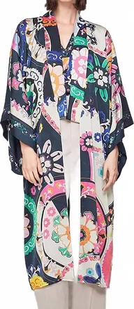 Vilagallo Suzani Print Kimono In Multi