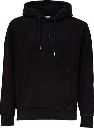 C.P. Company Logo-embroidered Hoodie - Heren - Hoodies - Zwart - XL - Katoen - Hoodies & sweatvesten