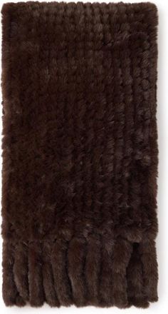 Pinko Gebreide sjaal met visoneffect en franjes - Dames - Wintersjaals - Bruin - ONE Size - Accessoires