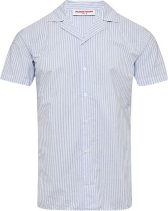 Orlebar Brown Mens Travis Twin Stripe Polo Shirt In Light Island Sky/ White