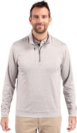 Cutter & Buck Stealth Heathered Quarter Zip Mens Pullover Jacket