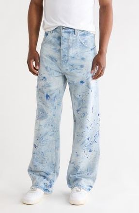 Purple Bleach Paint Embroidery Jeans in Light Indigo at Nordstrom Rack, Size 33