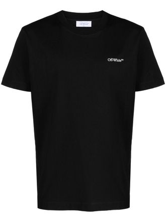 Off-white T-shirt met tekst - Zwart