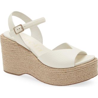 Pedro Garcia Doina Ankle Strap Platform Sandal in Creme Cervo at Nordstrom, Size 6.5Us