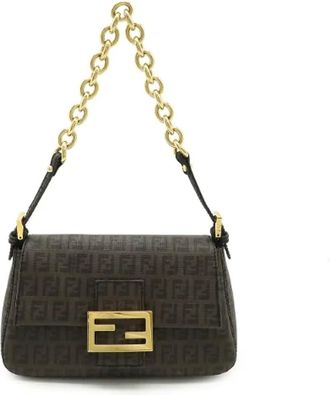 Fendi Pre-owned Shoulder Bags, female, Brown, Size: ONE SIZE Pre-owned Plastic fendi-bags