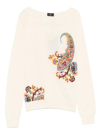 Etro paisley-motif long-sleeved T-shirt - Neutrals