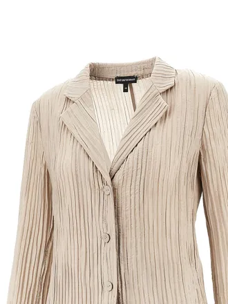 Emporio Armani Pleated Texture Blazer - Beige