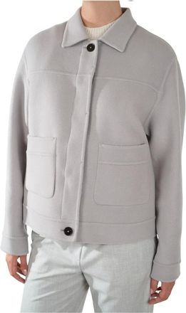 Closed Jassen, Dames, Grijs, L, Wol, Light Jacket