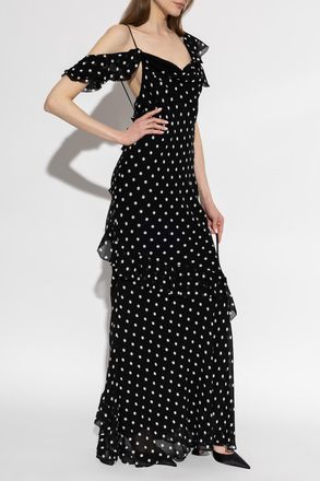 Self Portrait Dress With Pear Pattern, Womens, Black