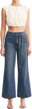 Shona Joy Boyd Cropped Flared Jean In Vintage Blue