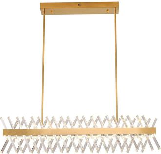 Bethel International Dimmable Led Chandelier With Crystals