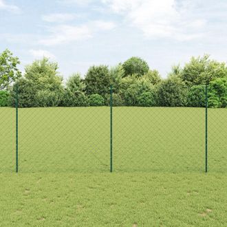 Berkfield Home Chain Link Fence with 10 U Posts Green 1.4x10 m Steel