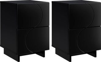 vidaXL Mesa De Noche 2 Uds. Negro 33,5 X 34,5 X 50 Cm Vidaxl