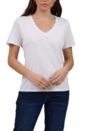 Majestic Filatures Organic Cotton Silk Touch Vneck Tee In Sanguine