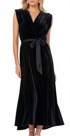 Bishop + Young Velvet Sleeveless Midi Dress In Black