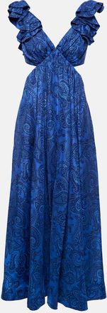 Zimmermann Ruffled paisley silk midi dress