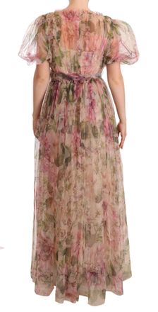 Dolce & Gabbana Womens Floral Print Nylon Maxi Dress Multicolor