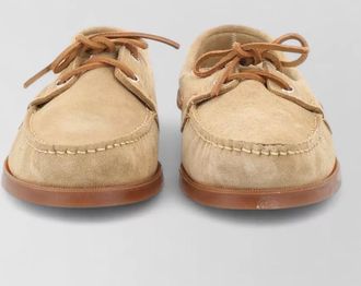 Paraboot barth suede boat shoes rubber sole