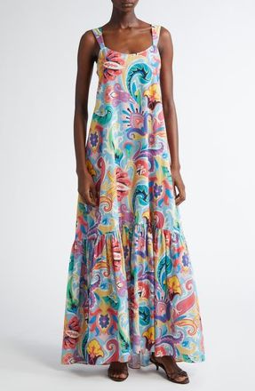 Etro Paisley Maxi Dress in Stampa F.do Blue at Nordstrom, Size 8 Us
