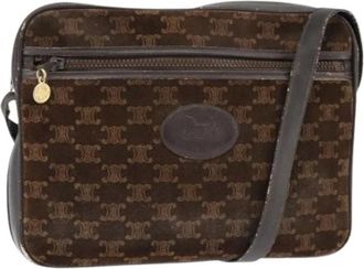 Celine Pre-owned Cross Body Bags, female, Brown, Size: ONE SIZE Pre-owned Vintage Suede Cross Body Bag