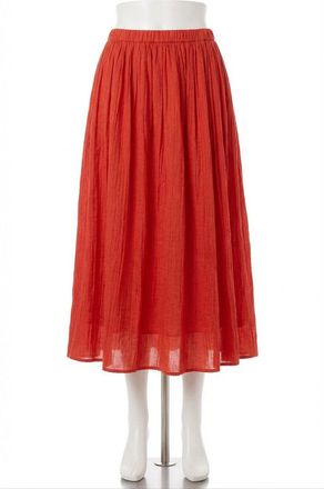 Z Supply Nicoline Crinkle Midi Skirt In Cabana Red