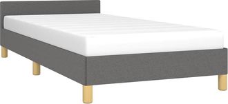 vidaXL Estructura De Cama Sin Colch&oacute;n Tela Gris Oscuro 90x200 Cm Vidaxl