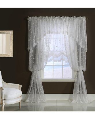 Habitat Grandeur Embroidered Sheer Curtain With Scallop Detail