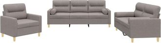 vidaXL Vidaxl - Juego de sofás con cojines 3 piezas tela gris taupe