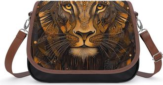 Generic African Totem Lion Small Womens Crossbody Bags Shoulder Handbag with Adjustable Strap for Travel